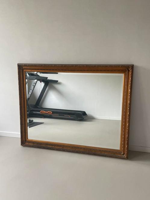 Grote vintage spiegel 110 x 140 cm – goudkleurige sierlijst, Huis en Inrichting, Woonaccessoires | Spiegels, Zo goed als nieuw