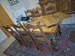 Tafel en 6 stoelen in echt eikenhout. Goede conditie., Ophalen