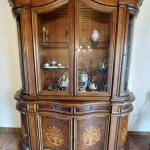 Armoire en bois haute avec vitrine, Maison & Meubles, Armoires | Vitrines, Comme neuf, 200 cm ou plus, 200 cm ou plus, Enlèvement