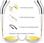 Lunettes de soleil rondes polarisées Joopin LIVRAISON RAPIDE, Neuf, Autres marques, Jaune, Lunettes de soleil