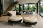 Rare ! Fauteuil et ottoman -Formenti Designer Mario Spinelli, Comme neuf, Contemporain, Enlèvement, Cuir