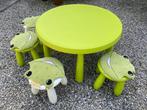 Ikea:groen rond tafeltje,4 krukjes :2groen/2wit,4 kussentjes, Ophalen of Verzenden, Zo goed als nieuw, Tafel(s) en Stoel(en)