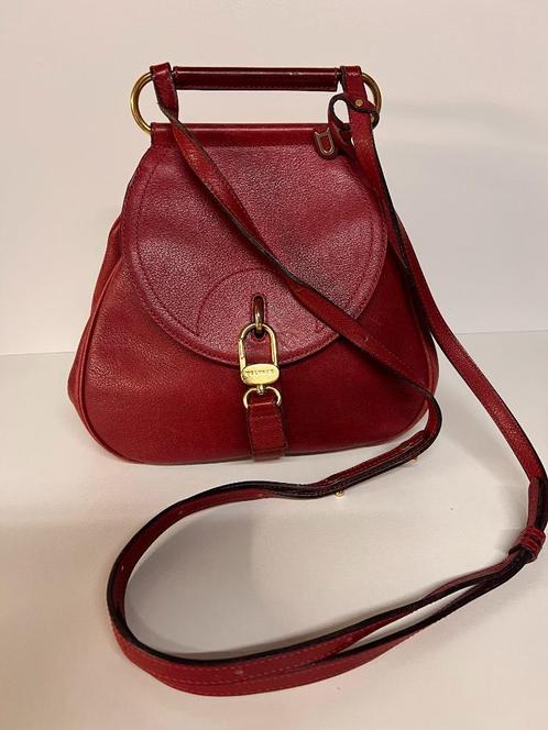 Vintage Delvaux Cerceau crossbodytas uit 1992, Handtassen en Accessoires, Tassen | Damestassen, Gebruikt, Handtas, Rood, Ophalen of Verzenden