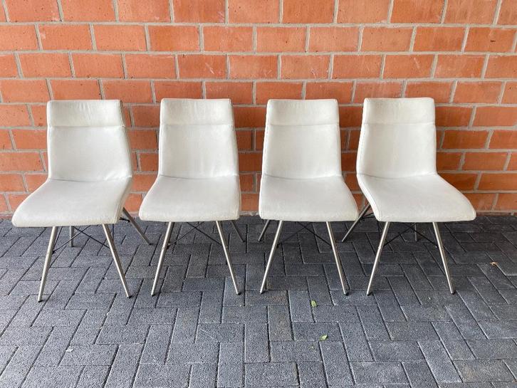 4 stoelen in lederlook, Huis en Inrichting, Stoelen, Gebruikt, Ophalen