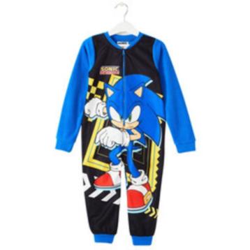 Sonic Onesie Fleece - Maat 98 - 104 - 110 - 116 beschikbaar voor biedingen
