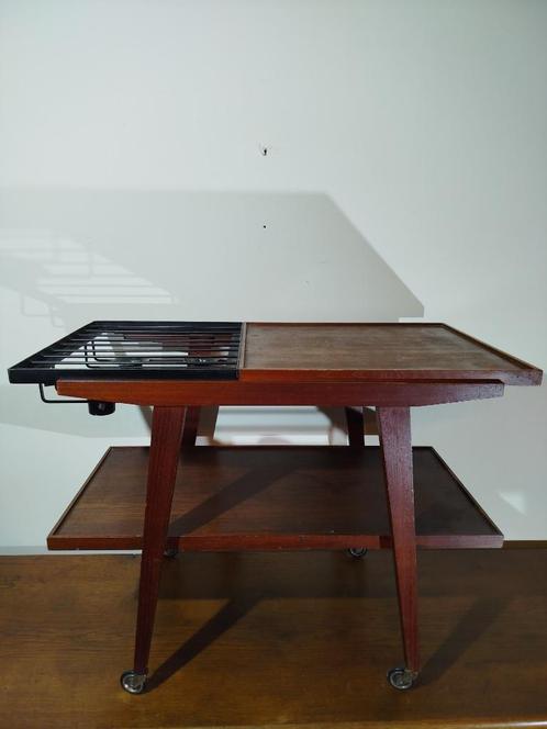 Vintage Mid Century Modern serveerwagentje/barcart jaren ’60, Huis en Inrichting, Barren, Gebruikt, Ophalen of Verzenden