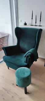 STRANDMON Ikea fauteuil zetel met bijpassend voetbankje, Overige materialen, Minder dan 75 cm, Retro, Zo goed als nieuw