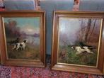 2 zeer mooie schilderijen van jachthonden, Antiek en Kunst, Kunst | Schilderijen | Klassiek, Ophalen