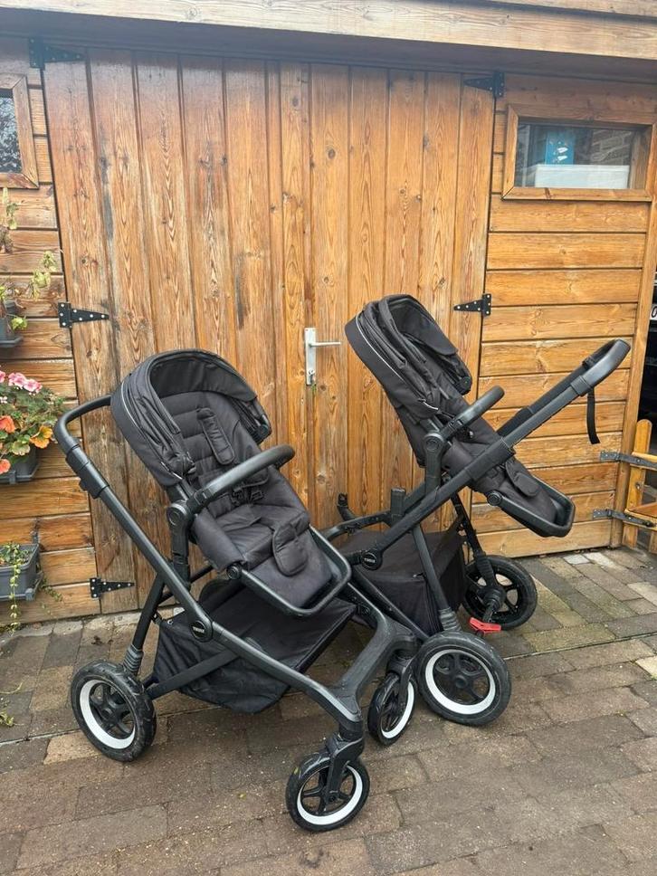 Thule Sleek (tweeling) met adapter en dubbel frame, Kinderen en Baby's, Tweelingen en Meerlingen, Zo goed als nieuw, Ophalen