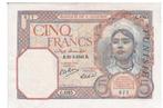 Algérie et Tunisie, 5 francs, 1941, XF, Timbres & Monnaies, Billets de banque | Afrique, Envoi, Billets en vrac, Autres pays