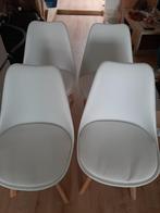 4 witte stoelen, Huis en Inrichting, Stoelen, Ophalen, Kunststof, Wit, Zo goed als nieuw