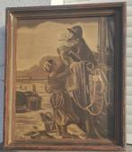 huile sur toile pecheur signe vandenberghe, Antiek en Kunst, Ophalen of Verzenden