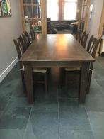 Massieve koloniale buffetkast + eettafel met 8 stoelen, Huis en Inrichting, Ophalen, Zo goed als nieuw, Koloniaal, 6 tot 8 stoelen