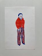 Grafiek zeefdruk - gekleurde figuur, Antiek en Kunst, Kunst | Litho's en Zeefdrukken, Ophalen of Verzenden