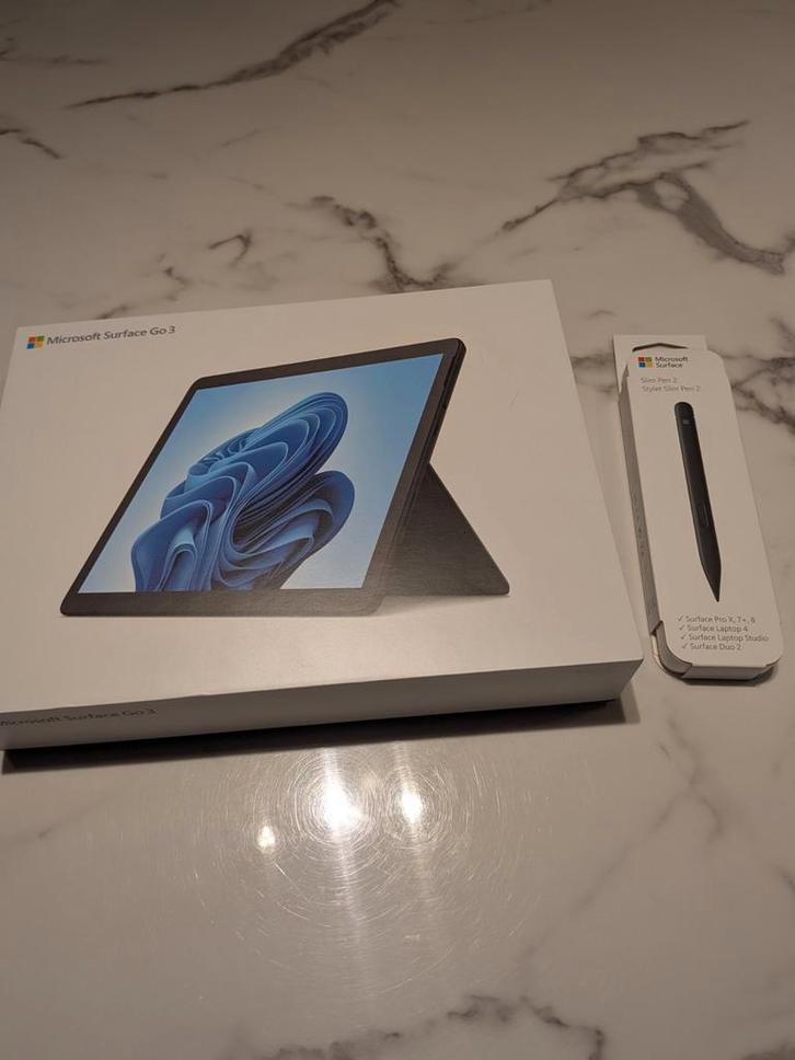 Microsoft Surface Go 3 + Slim Pen 2, Computers en Software, Windows Tablets, Zo goed als nieuw, Wi-Fi, 10 inch, 128 GB, Uitbreidbaar geheugen