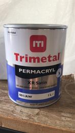 Trimetal permacryl XR wit satijn 1L, Doe-het-zelf en Bouw, Verf, Beits en Lak, Verzenden, Wit, Nieuw, Lak