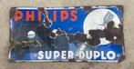Zeldzaam emaille reclamebord philips 1938 super duplo rare, Ophalen of Verzenden, Gebruikt, Reclamebord