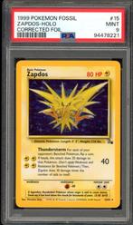 Zapdos Holo [Corrected Foil] PSA 9 - 15/62 - Fossil 1999, Hobby en Vrije tijd, Ophalen of Verzenden, Zo goed als nieuw, Losse kaart
