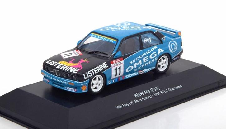 BMW M3 E30 #11 BTCC Champion 1991 Blauw 1/43 (NIEUW), Hobby en Vrije tijd, Modelauto's | 1:43, Nieuw, Auto, Overige merken, Ophalen of Verzenden
