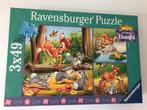 Bambi vindt vrienden - Ravensburger Puzzle 092246 - 3x49st, Ophalen of Verzenden, 10 tot 50 stukjes, Zo goed als nieuw, 4 tot 6 jaar