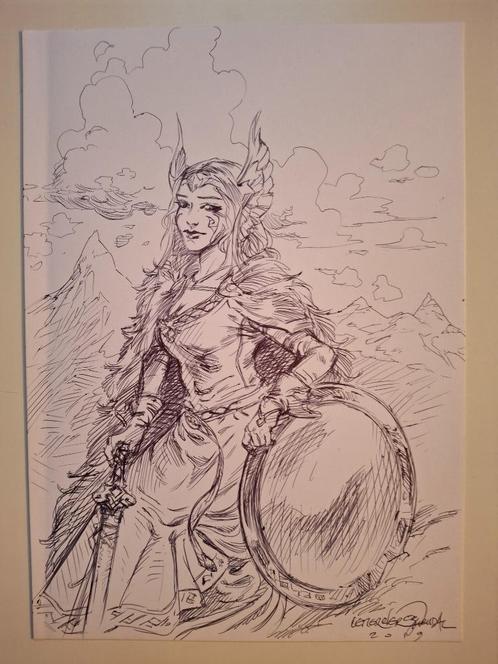 Secrets du monde d'Aquilon + tekening Elfen (HC), Boeken, Stripverhalen, Zo goed als nieuw, Eén stripboek, Ophalen of Verzenden