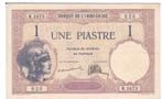 Frans-Indochina, 1 Piastre, 1921, XF, p48a, Postzegels en Munten, Bankbiljetten | Azië, Los biljet, Zuidoost-Azië, Verzenden