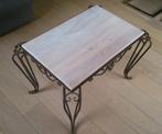 Salontafel - bijzettafeltje metaal/hout vintage, Huis en Inrichting, Ophalen, Minder dan 50 cm, 50 tot 100 cm, Metaal
