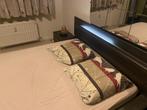 Tweepersoonsbed + kast, 160 cm, Grijs, Zo goed als nieuw, Hout