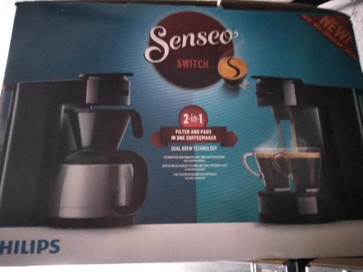 PHILIPS  MACHINE A CAFE 2 EN 1  SENSEO SWITCH Hd6592/05, Elektronische apparatuur, Koffiezetapparaten, Nieuw, Gemalen koffie, Koffiepads en cups