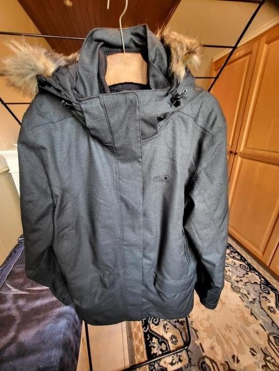 WINTERJAS + FLEECE DAMES GRIJS - JACK WOLFSKIN - MAAT : L, Ophalen of Verzenden, Zo goed als nieuw, Maat 42/44 (L)