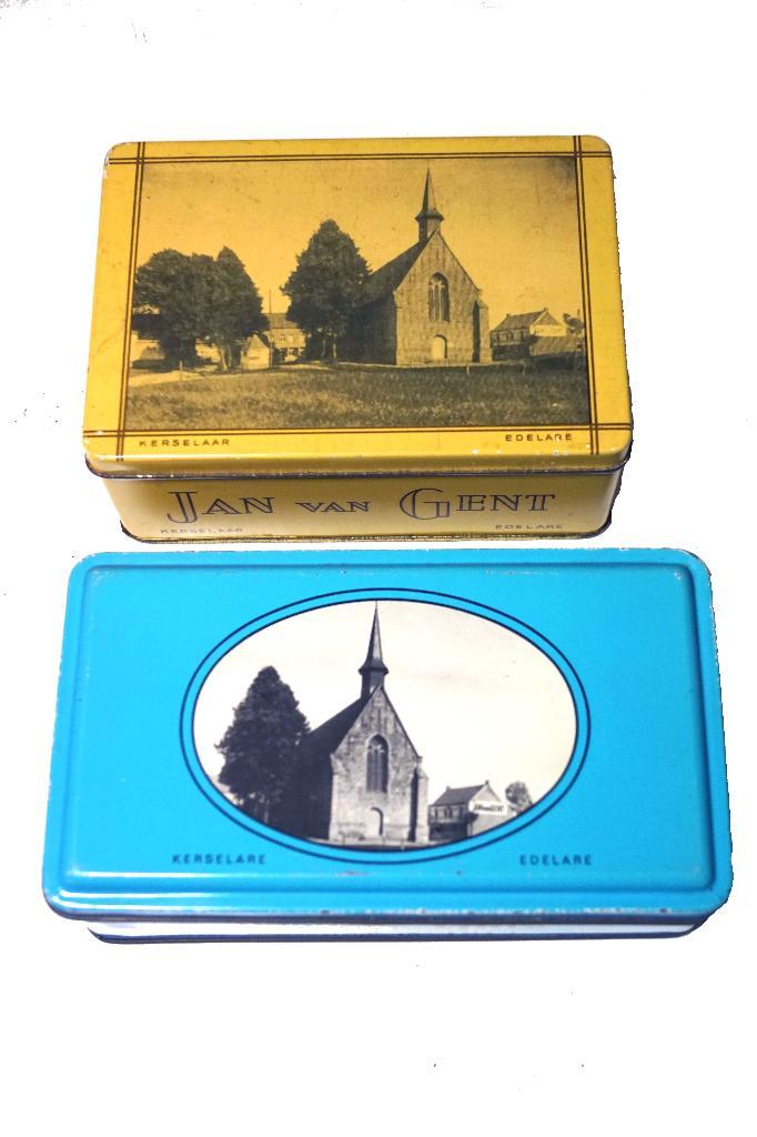 Gents Huis - Jan van Gent - set van 2 koekjesblikken, Collections, Boîte en métal, Comme neuf, Biscuits, Autres marques, Enlèvement ou Envoi