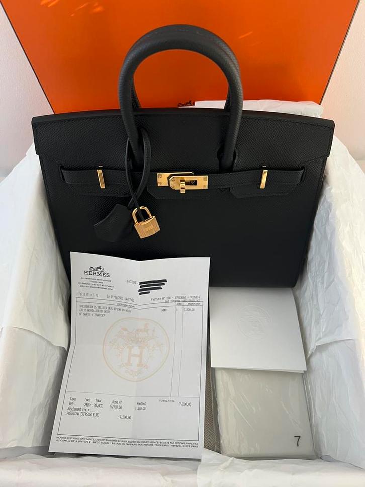 Authentieke Hermes Birkin Saddler 25, Handtassen en Accessoires, Tassen | Damestassen, Zo goed als nieuw, Verzenden