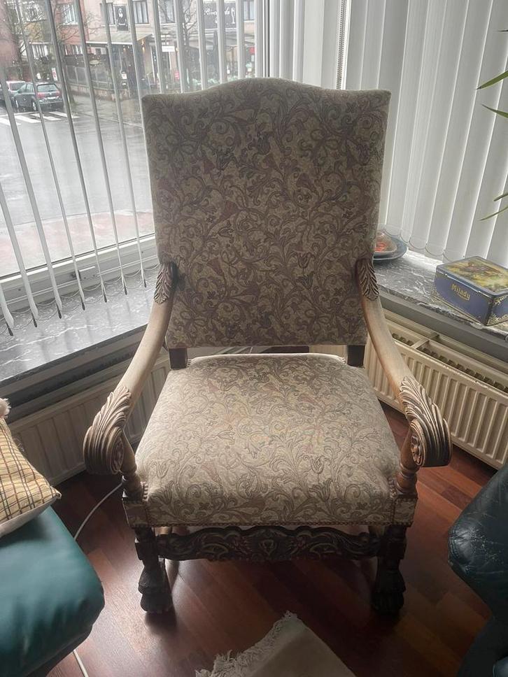 Zeer mooie antieke zetel ( nieuw overtrokken door vakman ), Antiquités & Art, Antiquités | Meubles | Chaises & Canapés, Enlèvement
