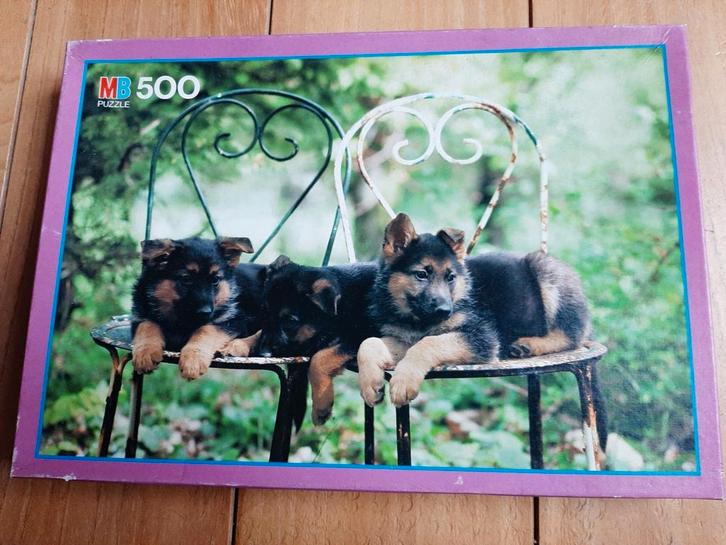 MB puzzel herder puppies 500 stukjes, Kinderen en Baby's, Speelgoed | Kinderpuzzels, Gebruikt, Ophalen