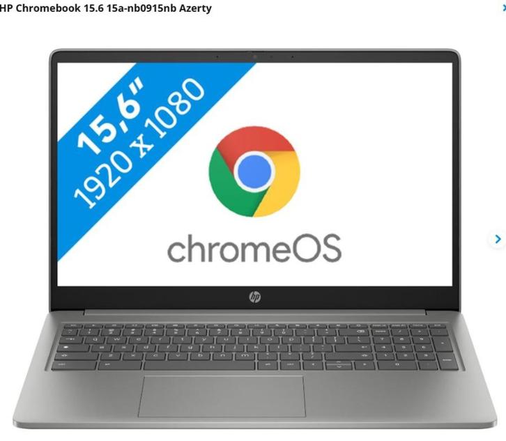 HP Chromebook 15.6 15a-nb0915nb Azerty met blbild laptophoes, Computers en Software, Chromebooks, Nieuw, 15 inch, 8 GB, 128 GB