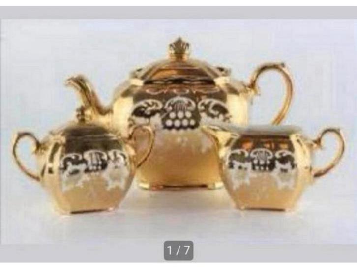 Service à thé 3 pièces Sadler Gold Lustre 1950 Rare théière, Antiquités & Art, Antiquités | Services (vaisselle) pièces, Enlèvement ou Envoi