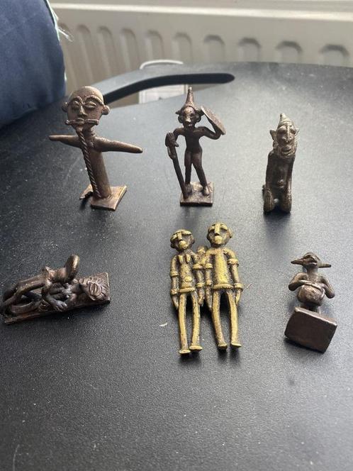 6 bronzen gewichten voor het wegen van Akan Gold, Antiek en Kunst, Antiek | Brons en Koper, Brons, Ophalen of Verzenden