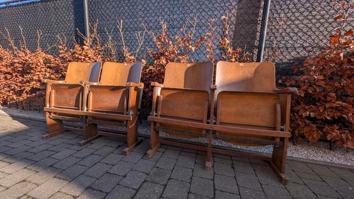 Vintage cinemastoelen, Antiquités & Art, Antiquités | Meubles | Chaises & Canapés, Enlèvement