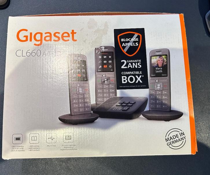 Gigaset CL660A Trio - Pack complet 4 postes et répondeur, Telecommunicatie, Vaste telefoons | Handsets en Draadloos, Zo goed als nieuw