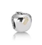 Pandora zilveren appel met goud, Handtassen en Accessoires, Bedels, Pandora, Ophalen of Verzenden, Zilver