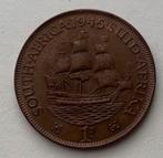 1 Penny Zuid-Afrika 1945, Postzegels en Munten, Munten | Afrika, Zuid-Afrika, Ophalen of Verzenden, Losse munt