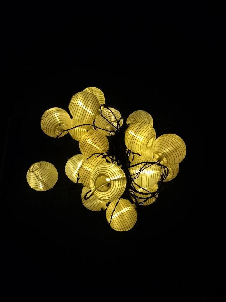 Lichtslinger met 20 lampionnen, Huis en Inrichting, Lampen | Hanglampen, Zo goed als nieuw, Ophalen of Verzenden