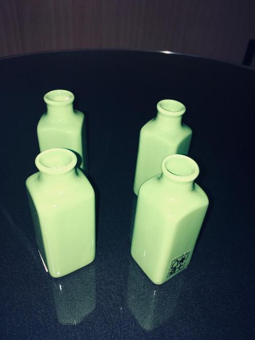 4 vases carrés, Huis en Inrichting, Woonaccessoires | Vazen, Nieuw, Groen, Minder dan 50 cm, Overige materialen, Ophalen of Verzenden