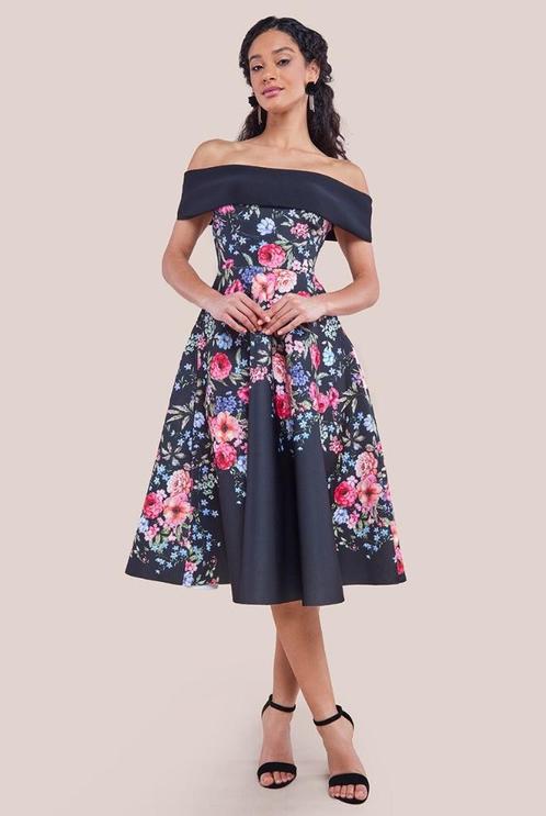 marineblauwe midi jurk maat 34, 36, 38, Kleding | Dames, Gelegenheidskleding, Nieuw, Cocktailjurk, Blauw, Ophalen of Verzenden