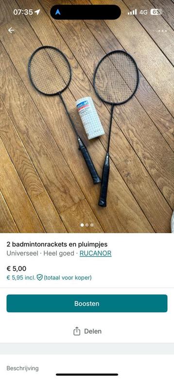 Set badminton raketten beschikbaar voor biedingen