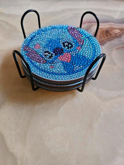 Schilderij Stitch Diamond Coaster, Huis en Inrichting, Woonaccessoires | Onderzetters, Zo goed als nieuw, Ophalen of Verzenden