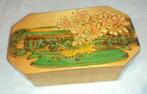 Juwelendoos vintage hout met bloemen, Envoi, Neuf, Brun, Rigide