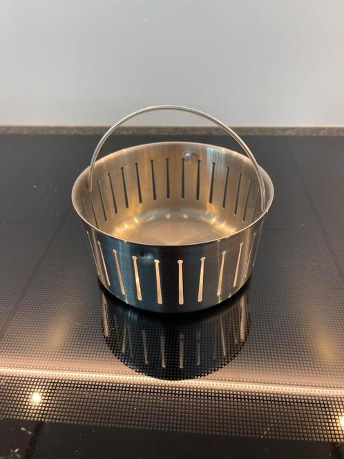Vuilvangkorf  Uitlek mand met handgreep  in Inox, Huis en Inrichting, Keuken | Potten en Pannen, Zo goed als nieuw, Inox, Ophalen of Verzenden