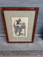 Gravure le rémouleur de Félicien rops, Antiek en Kunst, Kunst | Etsen en Gravures, Ophalen of Verzenden