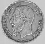 Belgische zilveren munt Leopold II 5Fr 1873, Postzegels en Munten, Zilver, Ophalen of Verzenden, Zilver, Losse munt